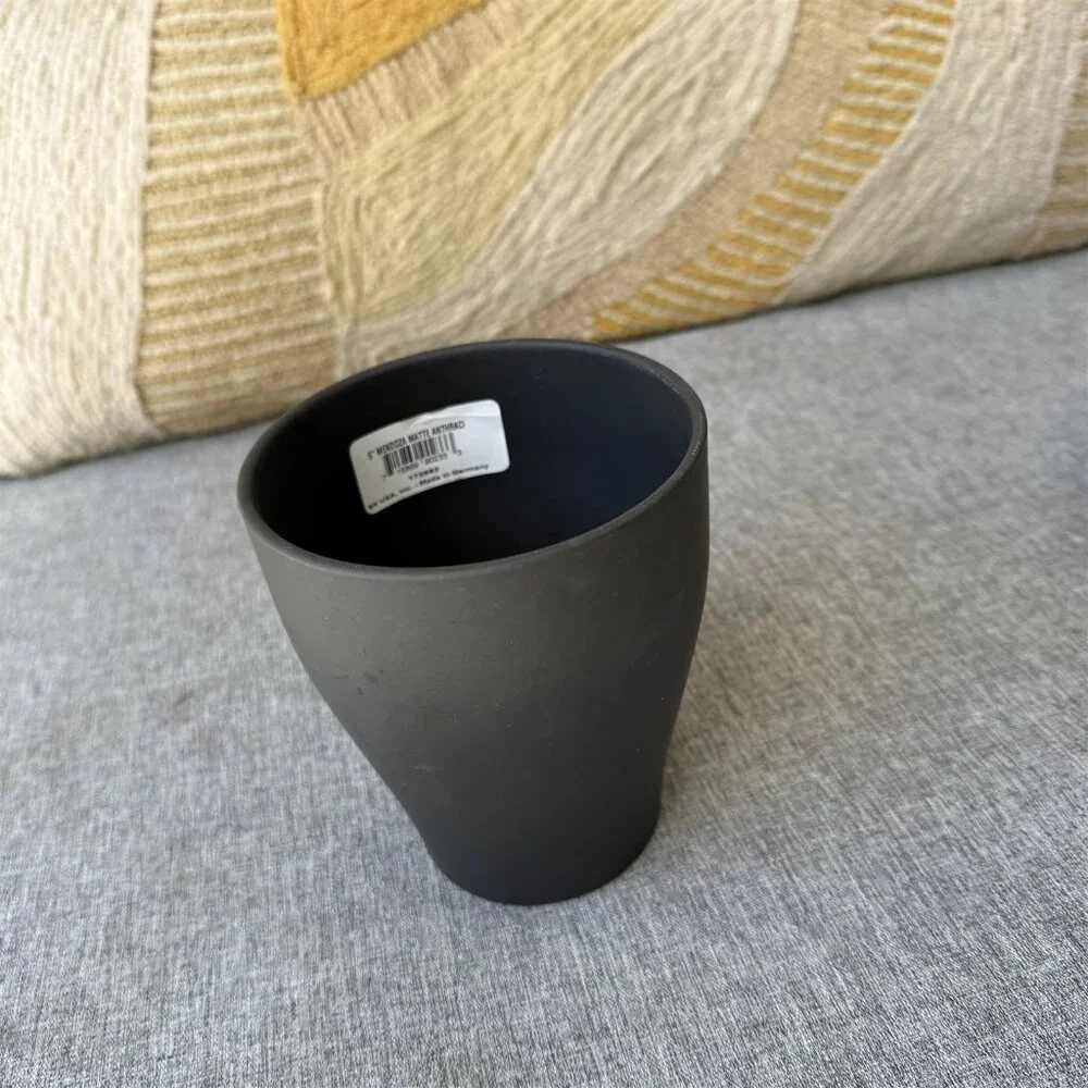Vintage Soendgen Keramik SK Made In Germany Black Anthracite Planter Pot